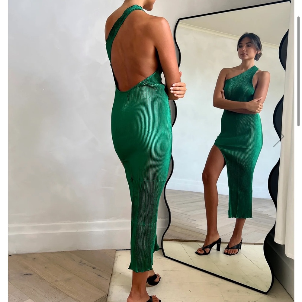 L’idee Naomi Split Gown - Emerald - Size AUS 10/US 6
